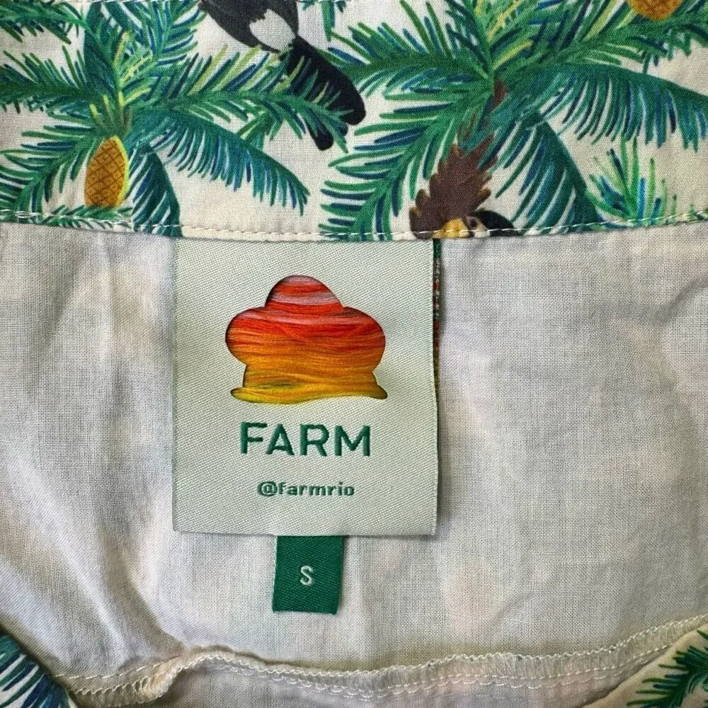 Farm Rio Tropical Toucans Print Ruffles Layered Mini Skirt Green Size Small - Picture 7 of 9